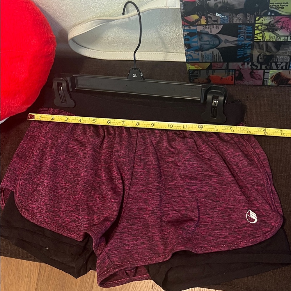 #1311+Women's Heathered Purple Running Shorts - Picture 4 of 10